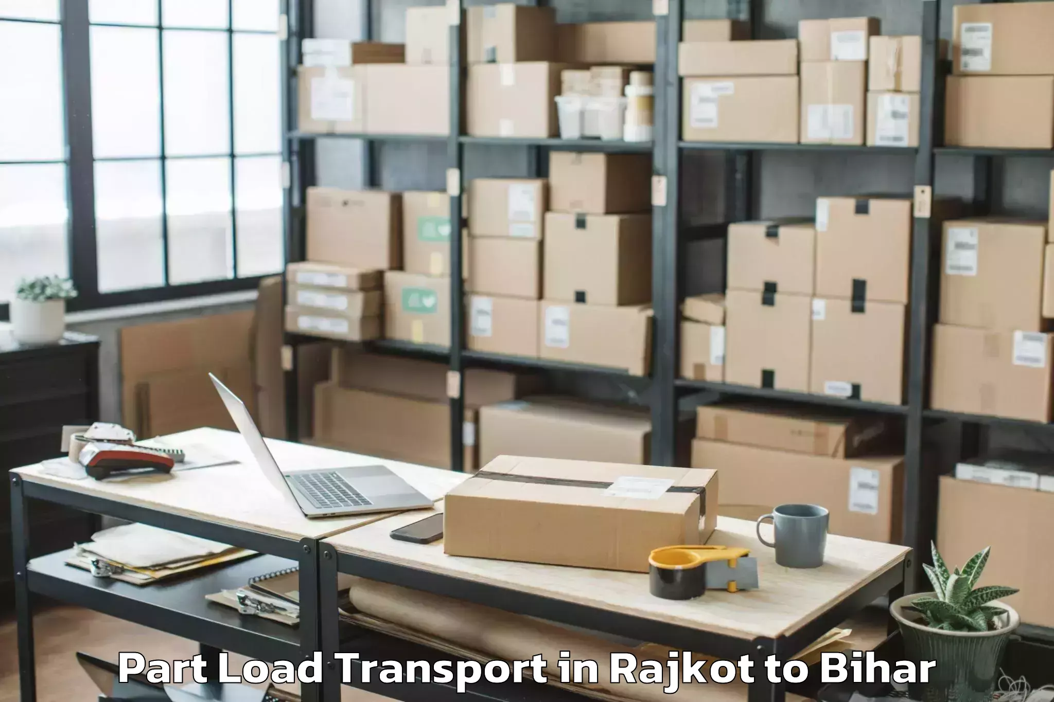 Professional Rajkot to Barauli Part Load Transport